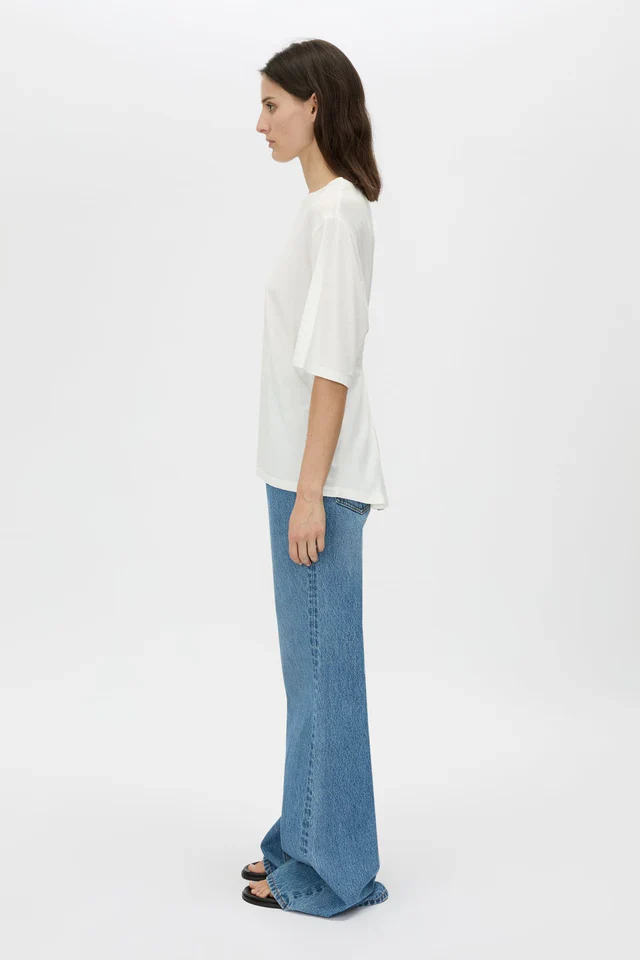 Felton Draped Back Tee - Soft White - Image 5