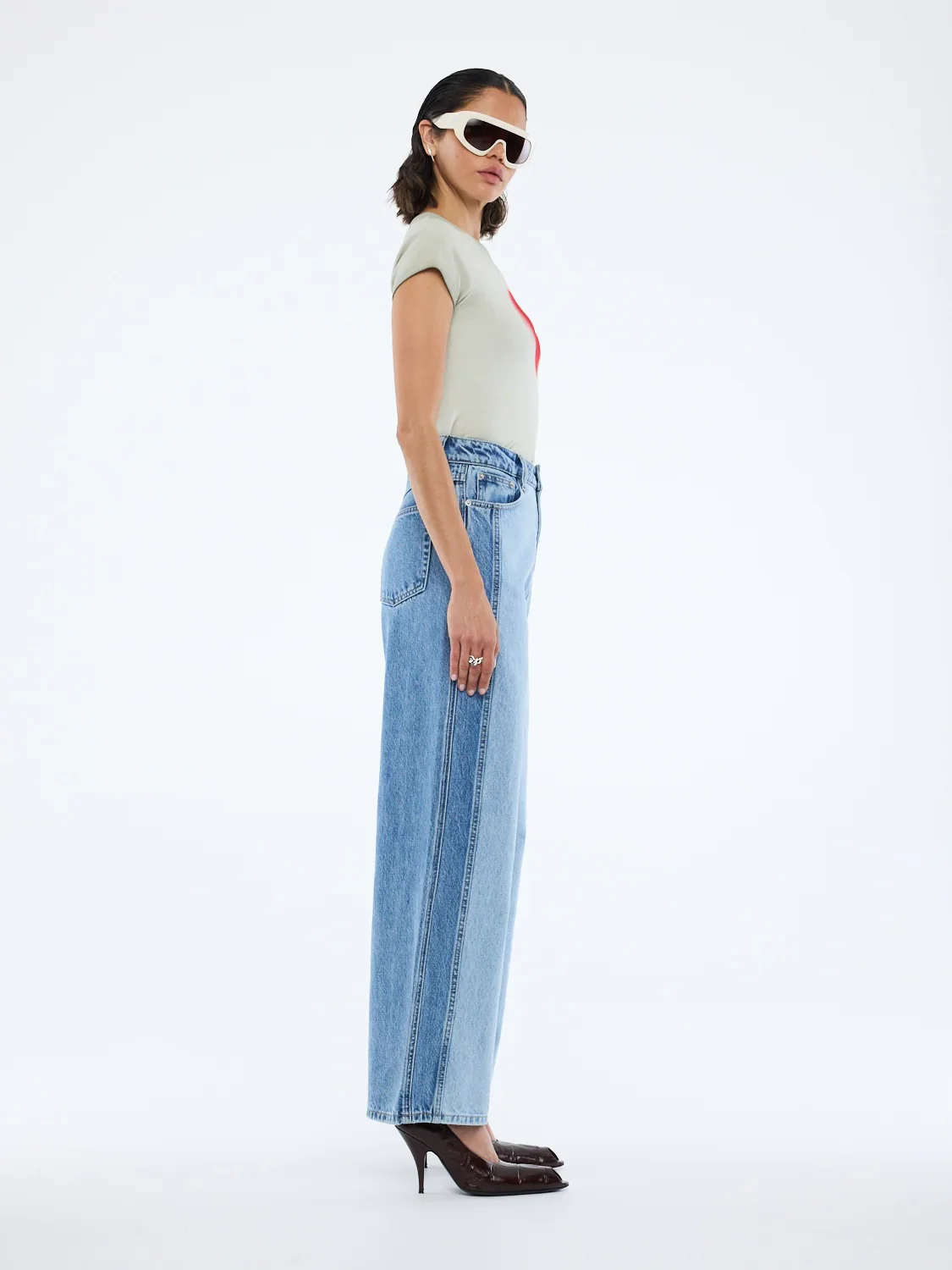 Lia Spliced Jean - Indigo Splice - Image 5