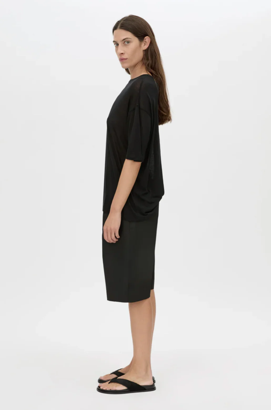 Marjorie Oversized Tee - Black - Image 3